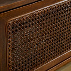 Meuble TV en rotin de style moderne du milieu du siècle de 150 cm pour téléviseur de 65 pouces