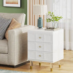Table de chevet avec 3 tiroirs, table d'appoint de chambre haute avec rangement pour chambre à coucher, salon