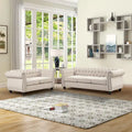 Ensemble de canapé et de causeuse Chesterfield capitonné