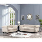 Ensemble de canapé et de causeuse Chesterfield capitonné
