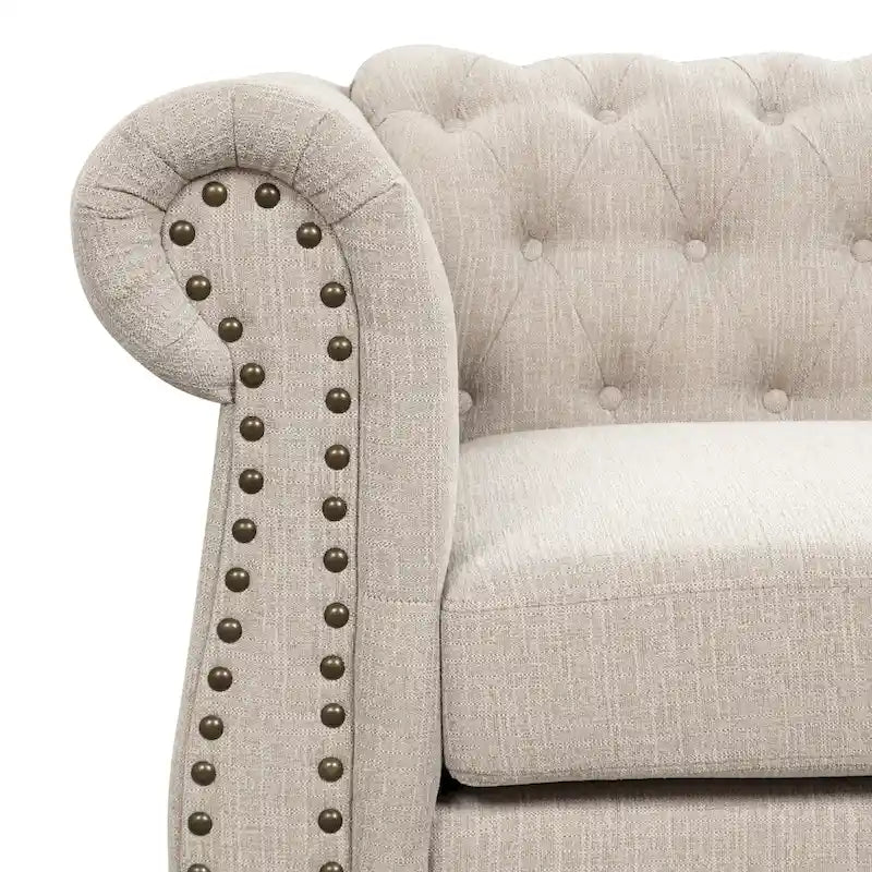 Ensemble de canapé et de causeuse Chesterfield capitonné