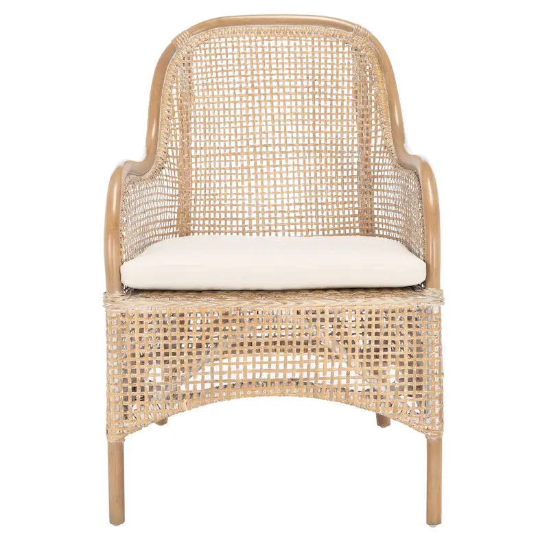 Fauteuil d'appoint Rosalia Coastal en rotin avec coussin – 23,4 L x 24,8 P x 32,7 H – 23Lx25Px33H