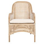 Fauteuil d'appoint Rosalia Coastal en rotin avec coussin – 23,4 L x 24,8 P x 32,7 H – 23Lx25Px33H
