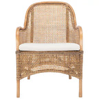 Fauteuil d'appoint Rosalia Coastal en rotin avec coussin – 23,4 L x 24,8 P x 32,7 H – 23Lx25Px33H