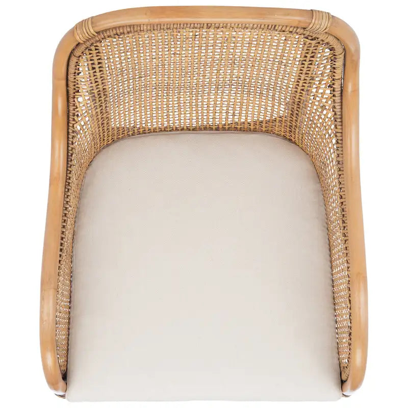 Fauteuil d'appoint Rosalia Coastal en rotin avec coussin – 23,4 L x 24,8 P x 32,7 H – 23Lx25Px33H
