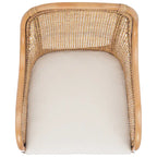 Fauteuil d'appoint Rosalia Coastal en rotin avec coussin – 23,4 L x 24,8 P x 32,7 H – 23Lx25Px33H