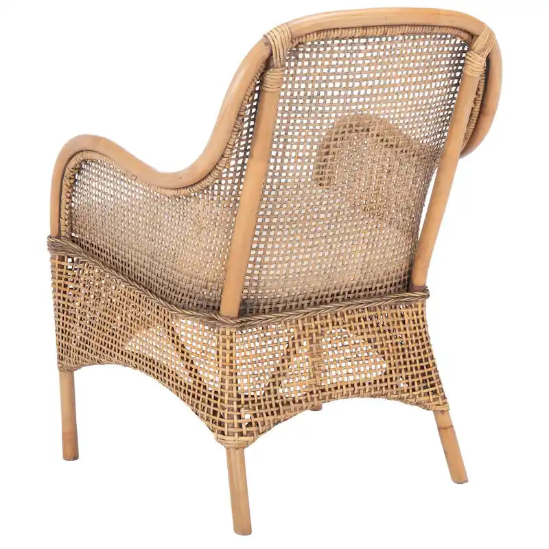 Fauteuil d'appoint Rosalia Coastal en rotin avec coussin – 23,4 L x 24,8 P x 32,7 H – 23Lx25Px33H