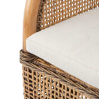 Fauteuil d'appoint Rosalia Coastal en rotin avec coussin – 23,4 L x 24,8 P x 32,7 H – 23Lx25Px33H