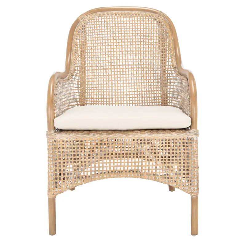Fauteuil d'appoint Rosalia Coastal en rotin avec coussin – 23,4 L x 24,8 P x 32,7 H – 23Lx25Px33H