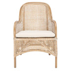 Fauteuil d'appoint Rosalia Coastal en rotin avec coussin – 23,4 L x 24,8 P x 32,7 H – 23Lx25Px33H