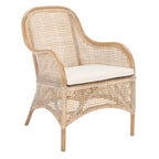 Fauteuil d'appoint Rosalia Coastal en rotin avec coussin – 23,4 L x 24,8 P x 32,7 H – 23Lx25Px33H