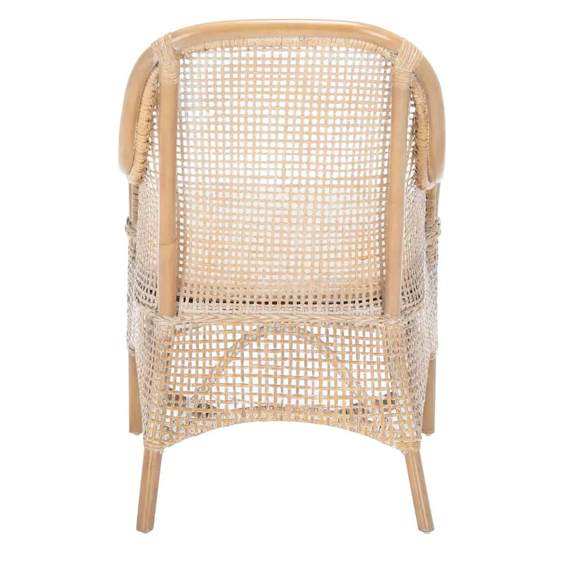 Fauteuil d'appoint Rosalia Coastal en rotin avec coussin – 23,4 L x 24,8 P x 32,7 H – 23Lx25Px33H