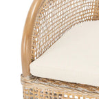 Fauteuil d'appoint Rosalia Coastal en rotin avec coussin – 23,4 L x 24,8 P x 32,7 H – 23Lx25Px33H