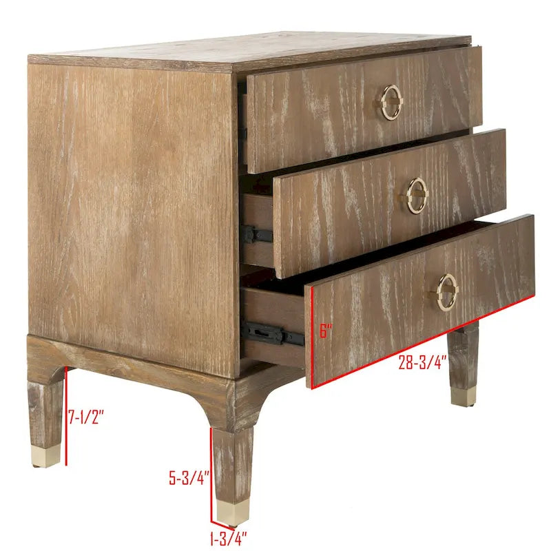 Table de chevet à 3 tiroirs Artimiza - 30Lx19Px28H