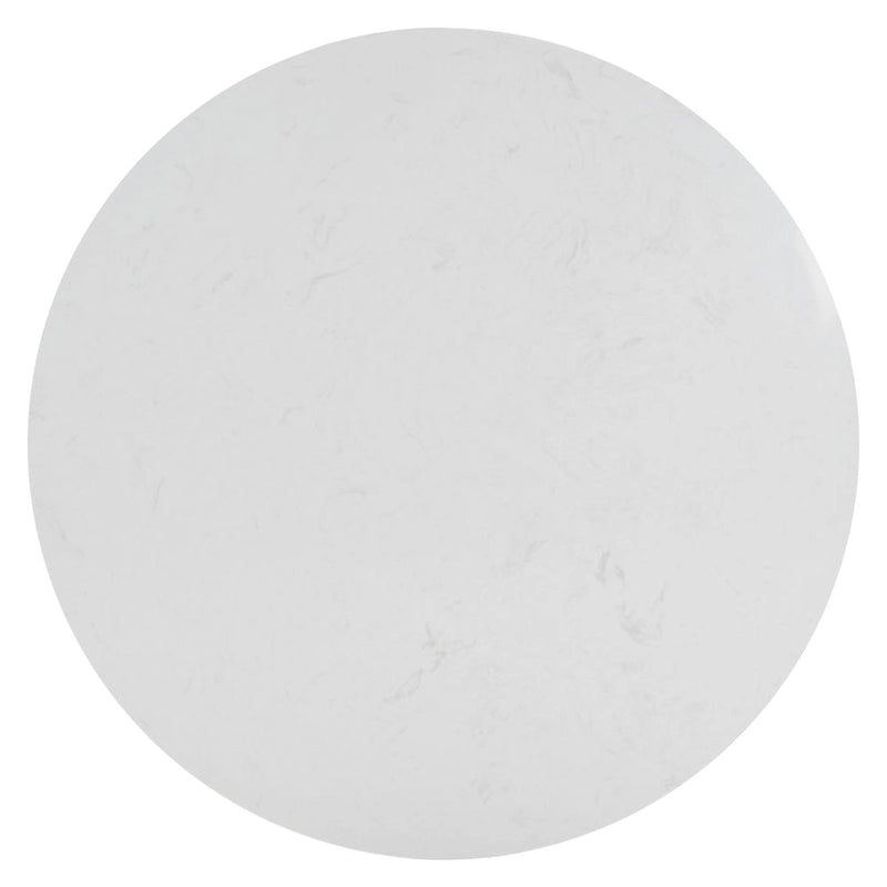 Table basse ronde à 2 niveaux en marbre Couture Aive - 35 po L x 35 po P x 17 po H - 35L x 35P x 17H