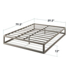 Cadre de lit plateforme en métal robuste de 12 pouces McAlpin gris