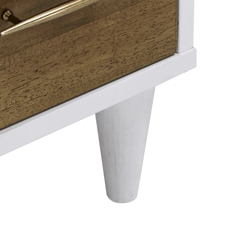 Commode 8 tiroirs Prudence White et finition naturelle par