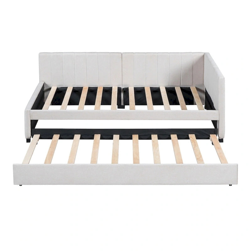 Lit de repos rembourré de taille double avec lit gigogne