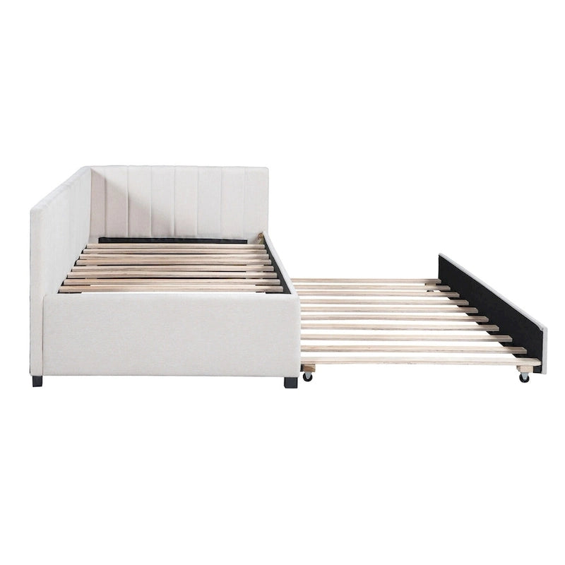 Lit de repos rembourré de taille double avec lit gigogne