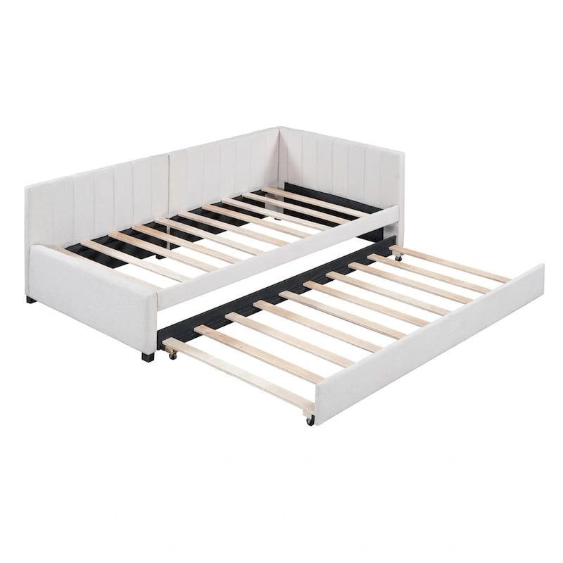 Lit de repos rembourré de taille double avec lit gigogne