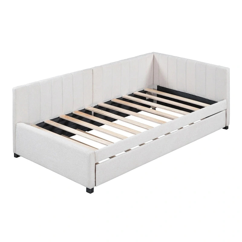 Lit de repos rembourré de taille double avec lit gigogne