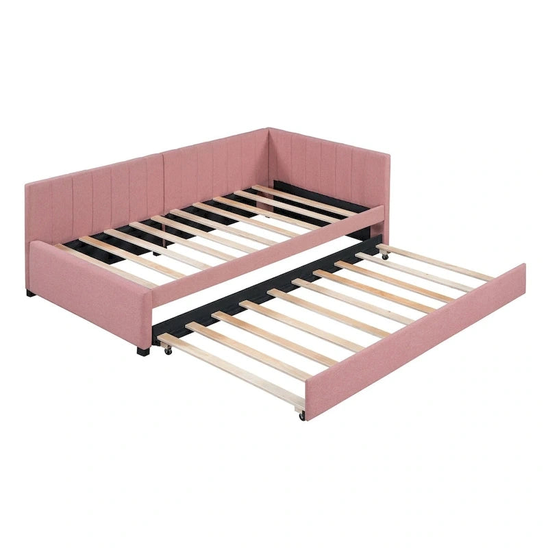 Lit de repos rembourré de taille double avec lit gigogne