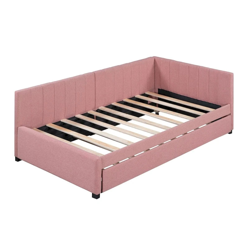 Lit de repos rembourré de taille double avec lit gigogne