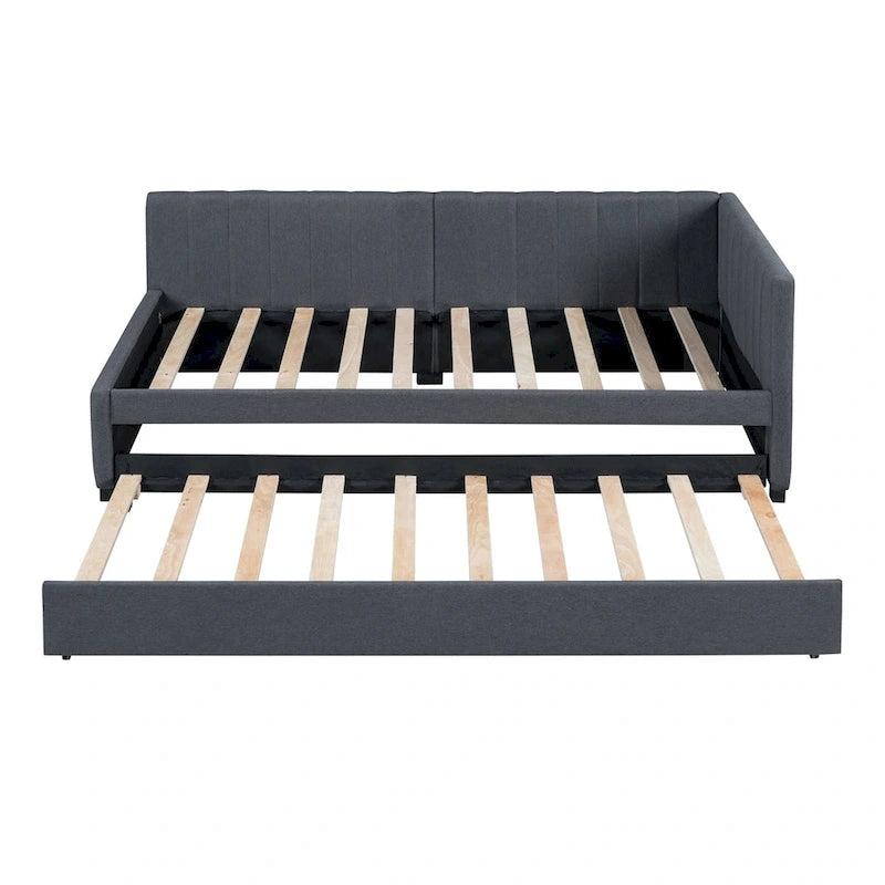 Lit de repos rembourré de taille double avec lit gigogne