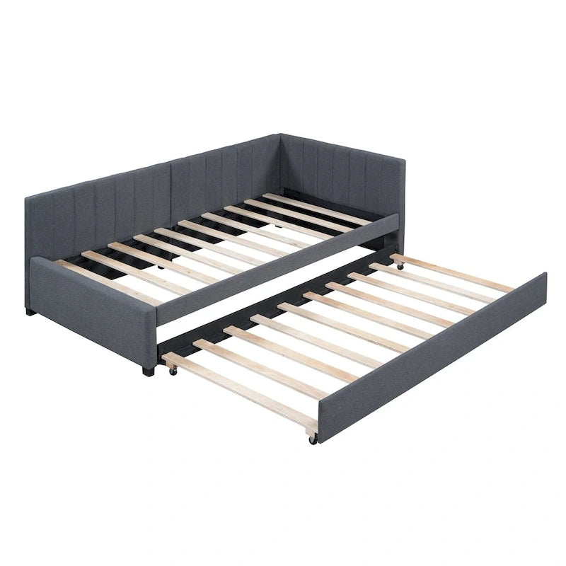 Lit de repos rembourré de taille double avec lit gigogne