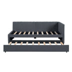 Lit de repos rembourré de taille double avec lit gigogne