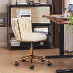 Chaise de bureau en velours Chaise de coiffeuse pour maquillage avec roues Fauteuil roulant pivotant pour chambre à coucher