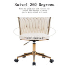 Chaise de bureau en velours Chaise de coiffeuse pour maquillage avec roues Fauteuil roulant pivotant pour chambre à coucher