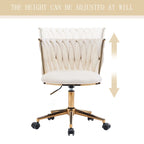 Chaise de bureau en velours Chaise de coiffeuse pour maquillage avec roues Fauteuil roulant pivotant pour chambre à coucher