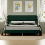 Cadre de lit King Size avec tête de lit, lit plateforme robuste avec support de lattes en bois et sans sommier tapissier