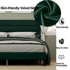 Cadre de lit King Size avec tête de lit, lit plateforme robuste avec support de lattes en bois et sans sommier tapissier
