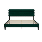 Cadre de lit King Size avec tête de lit, lit plateforme robuste avec support de lattes en bois et sans sommier tapissier