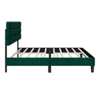 Cadre de lit King Size avec tête de lit, lit plateforme robuste avec support de lattes en bois et sans sommier tapissier