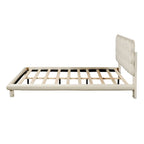 Lit plateforme queen size en velours Roomfitters avec cadre LED, tissu épais et doux et tête de lit capitonnée