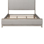 Lit rembourré King California Belmar Taupe lavé et champagne argenté