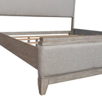 Lit rembourré King California Belmar Taupe lavé et champagne argenté