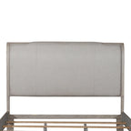 Lit rembourré King California Belmar Taupe lavé et champagne argenté