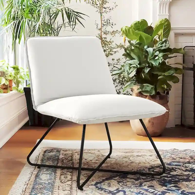 Fauteuil d'appoint en similicuir d'inspiration scandinave LUE BONA avec dossier réglable - 80 H x 56,4 L x 60 P cm