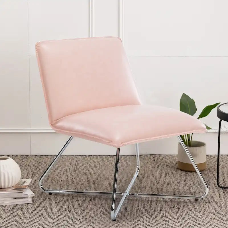 Fauteuil d'appoint en similicuir d'inspiration scandinave LUE BONA avec dossier réglable - 80 H x 56,4 L x 60 P cm
