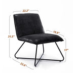 Fauteuil d'appoint en similicuir d'inspiration scandinave LUE BONA avec dossier réglable - 80 H x 56,4 L x 60 P cm
