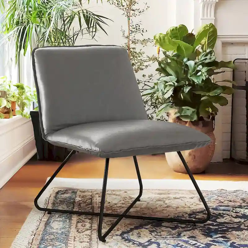 Fauteuil d'appoint en similicuir d'inspiration scandinave LUE BONA avec dossier réglable - 80 H x 56,4 L x 60 P cm