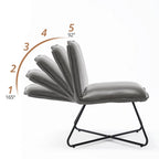 Fauteuil d'appoint en similicuir d'inspiration scandinave LUE BONA avec dossier réglable - 80 H x 56,4 L x 60 P cm