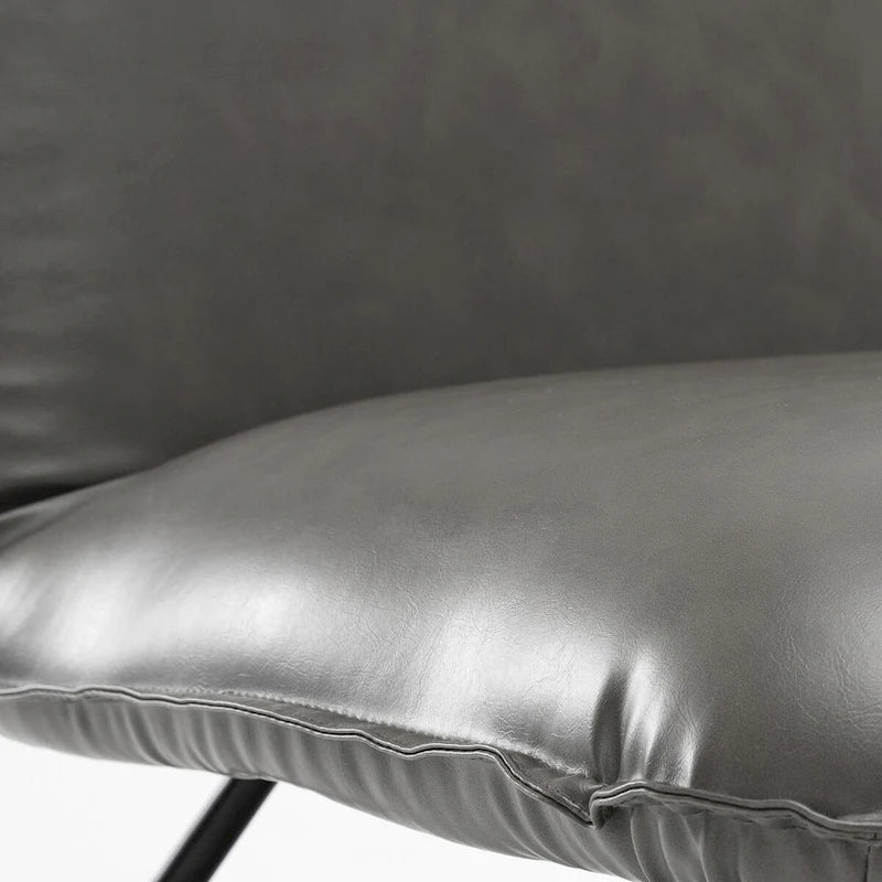 Fauteuil d'appoint en similicuir d'inspiration scandinave LUE BONA avec dossier réglable - 80 H x 56,4 L x 60 P cm