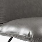 Fauteuil d'appoint en similicuir d'inspiration scandinave LUE BONA avec dossier réglable - 80 H x 56,4 L x 60 P cm