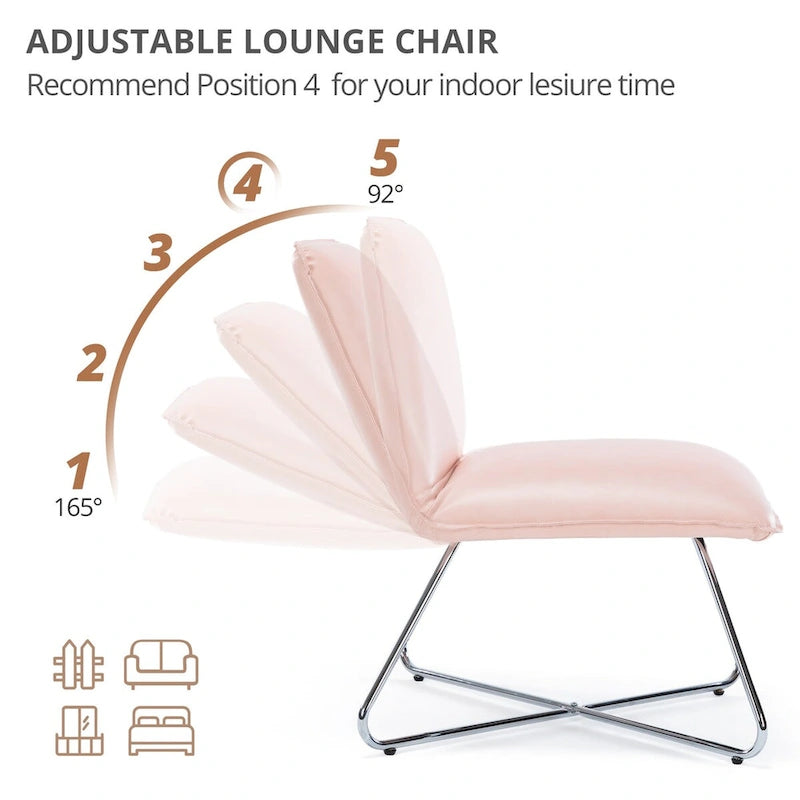 Fauteuil d'appoint en similicuir d'inspiration scandinave LUE BONA avec dossier réglable - 80 H x 56,4 L x 60 P cm
