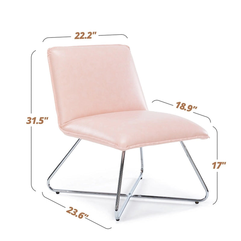 Fauteuil d'appoint en similicuir d'inspiration scandinave LUE BONA avec dossier réglable - 80 H x 56,4 L x 60 P cm
